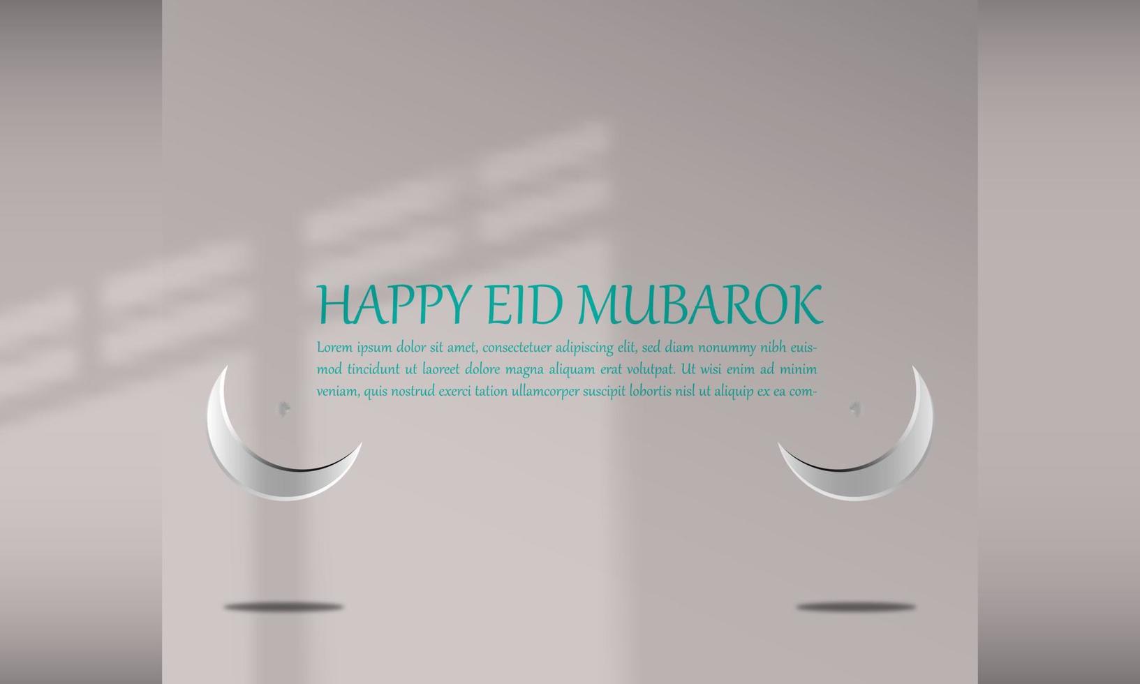 islámico antecedentes con eid Mubarak saludo tarjeta con islámico ornamento sencillo elegante gris color atractivo eps 10 vector