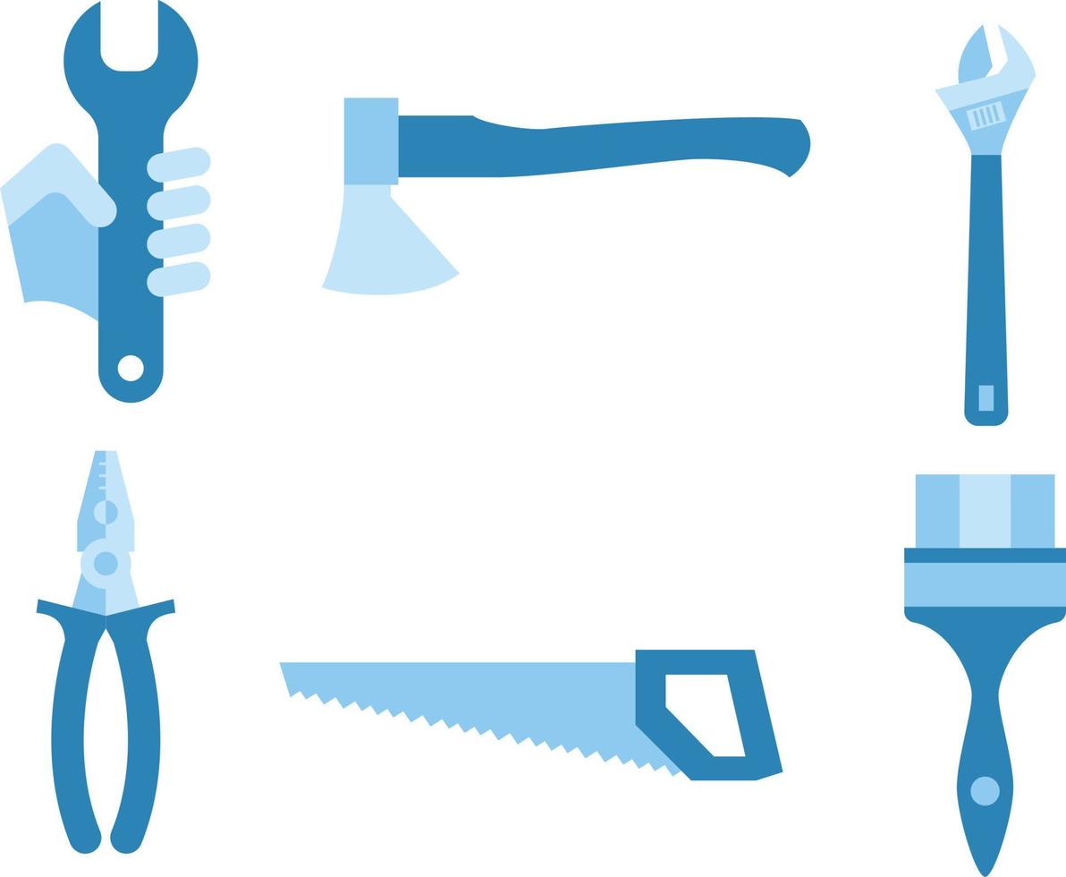 Set of tools. Vector illustration in flat style on a white background.