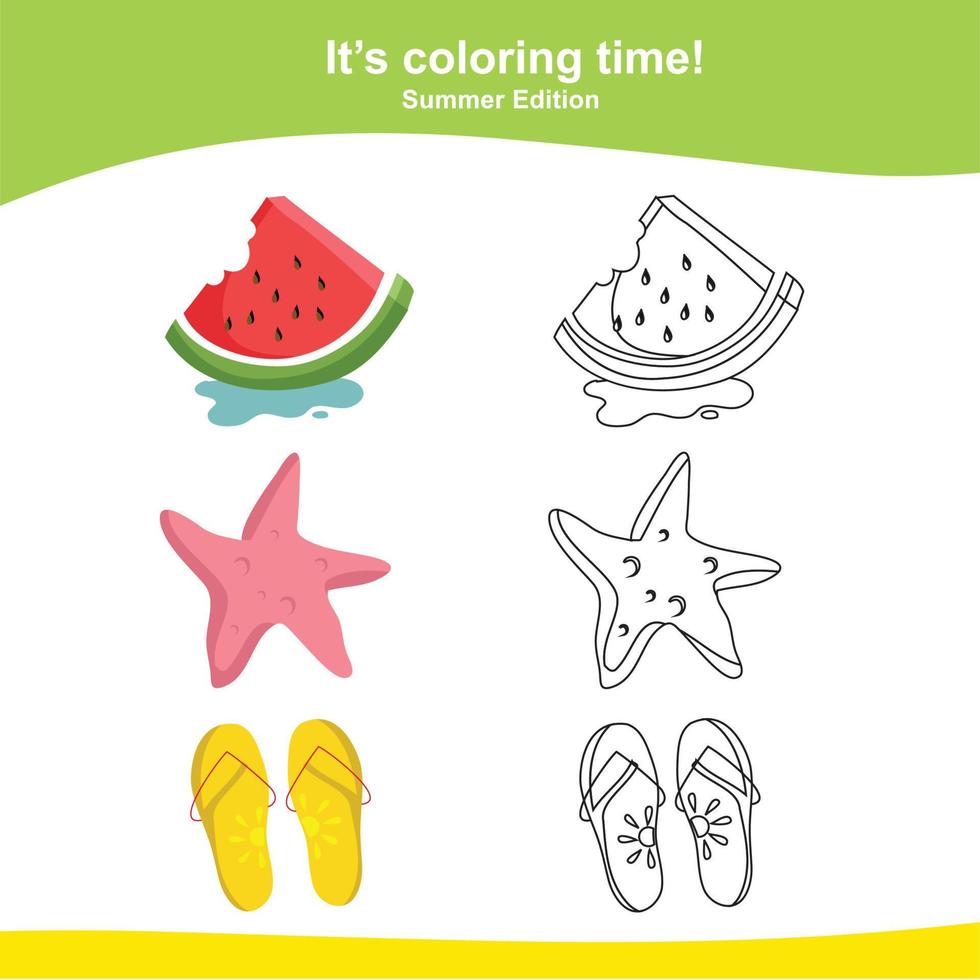 Colorful activity for children. Printable coloring worksheet. Vector file