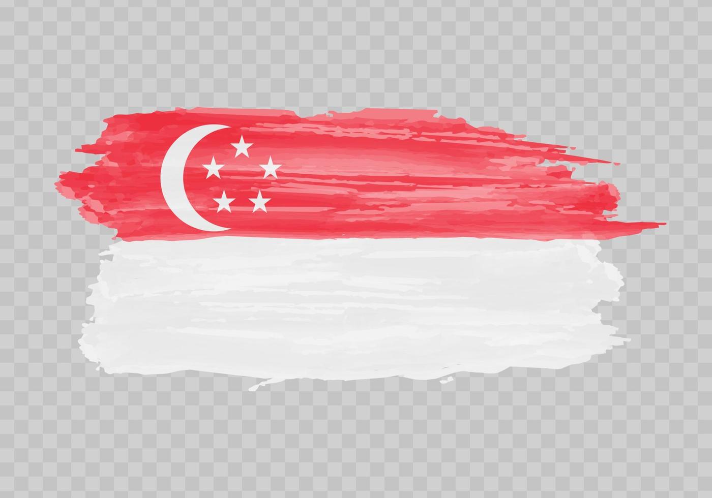 Watercolor painting flag of Singapore vector
