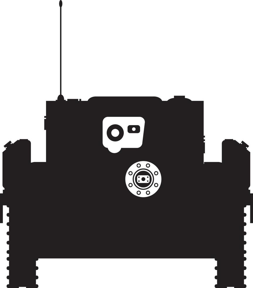 Ejército tanque en silueta ilustración vector