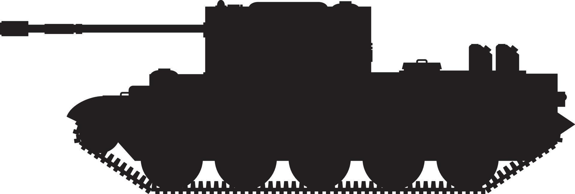Army Tank in Silhouette Illustration vector