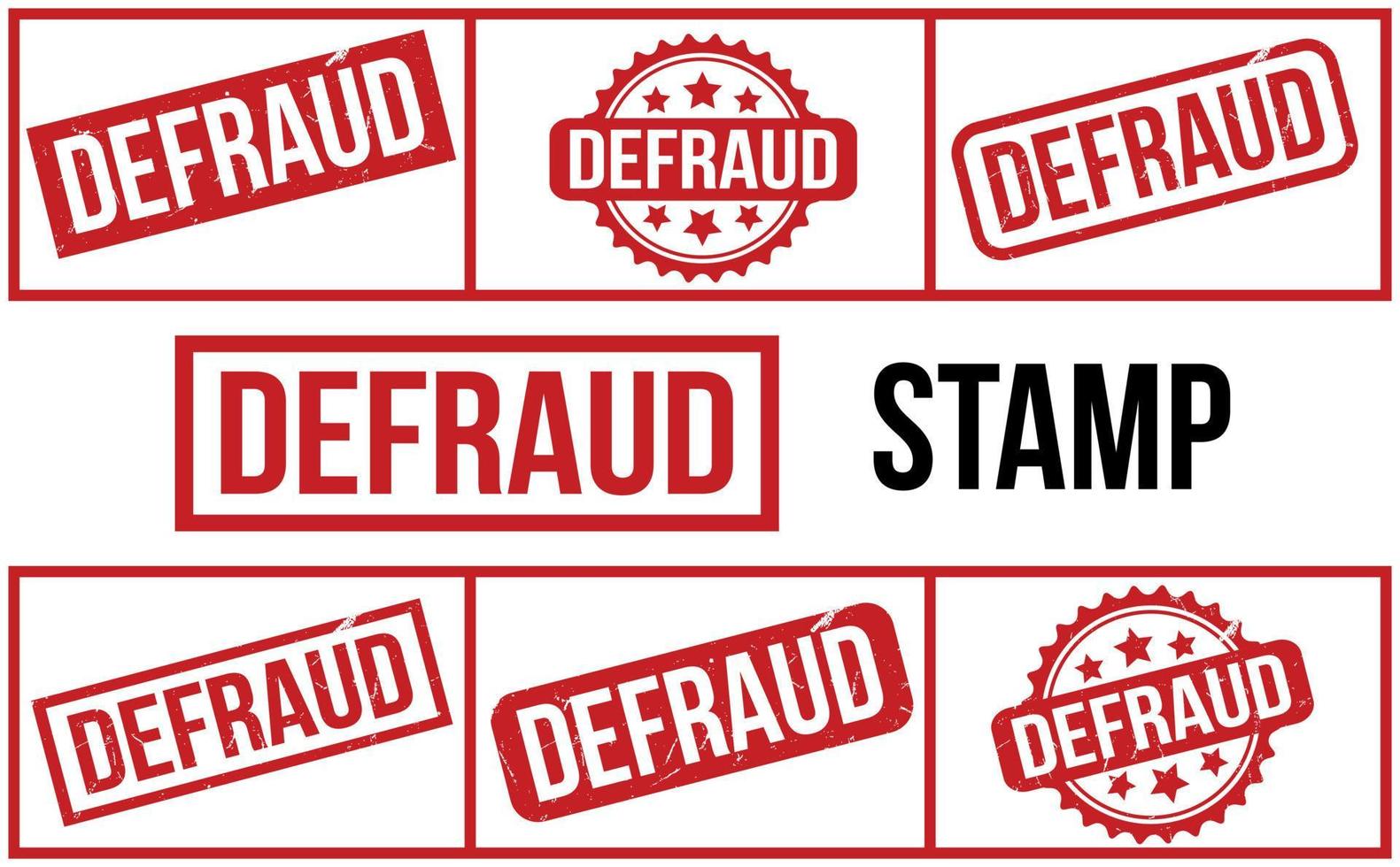 Defraud Rubber Stamp set Vector