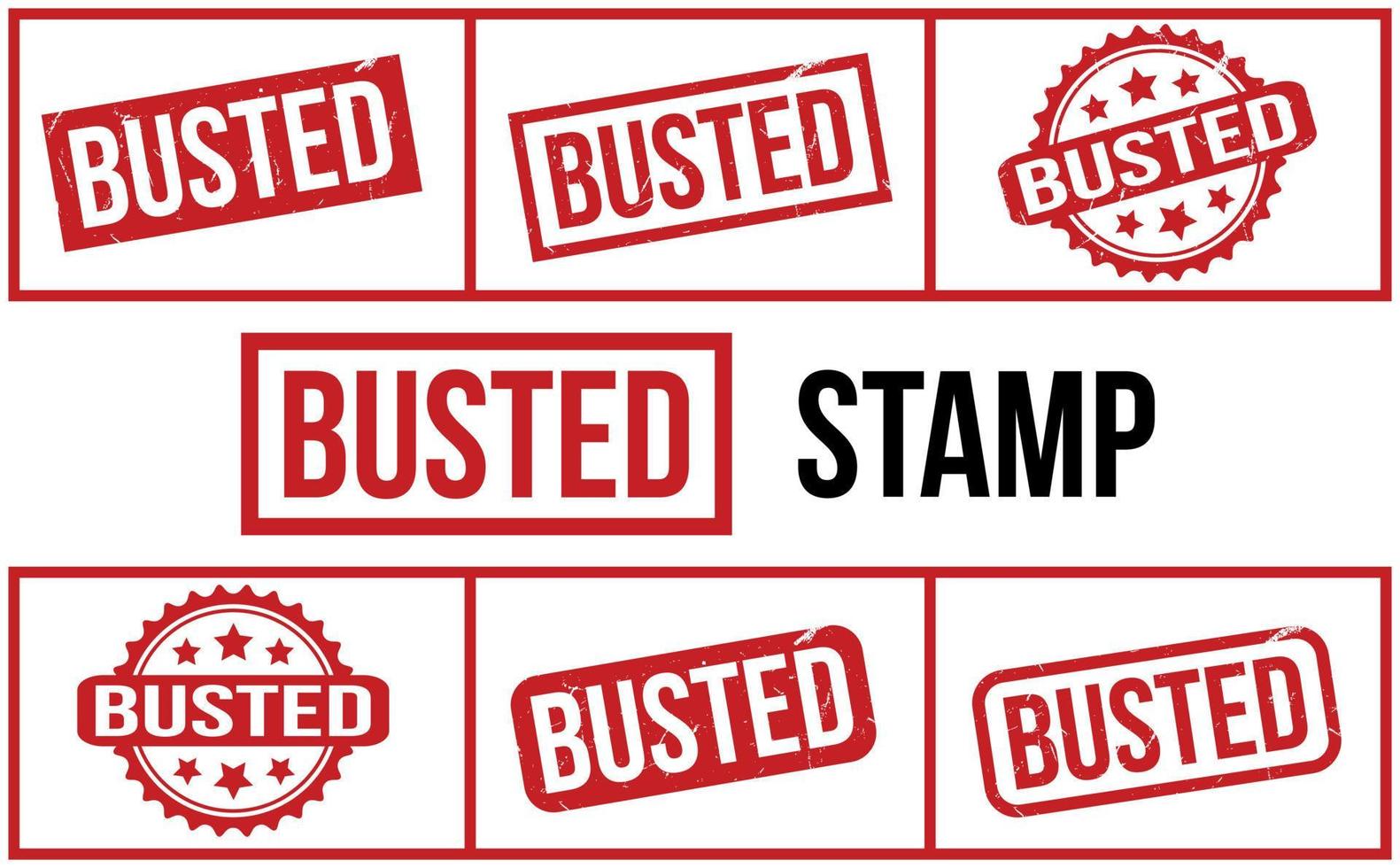 Busted Rubber Stamp Set Vector