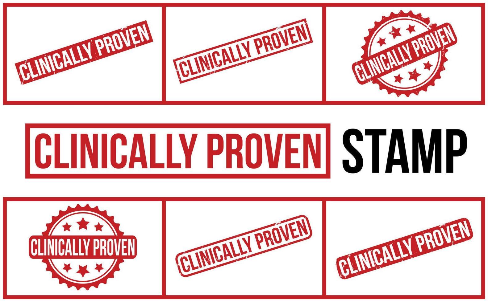 Clinically Proven Rubber Stamp Set Vector