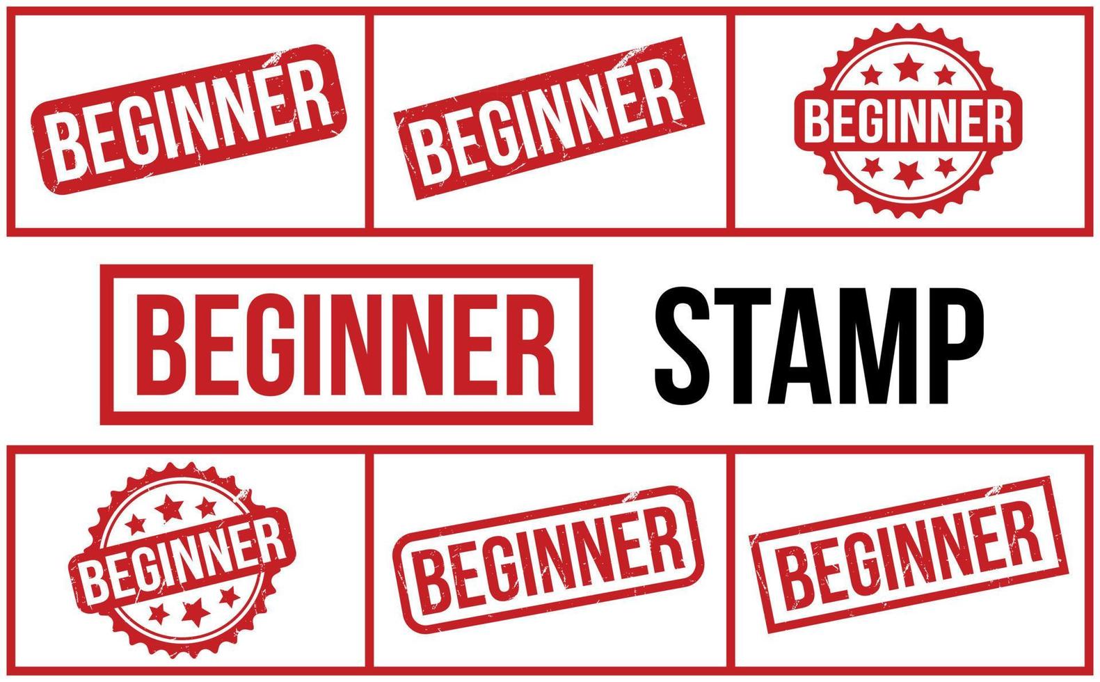 Beginner Rubber Stamp Set Vector