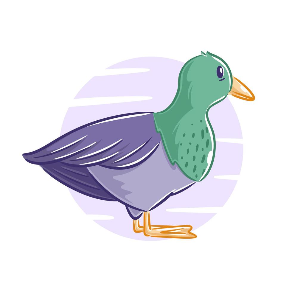 Vector hand drawn ducks fly cartoon character