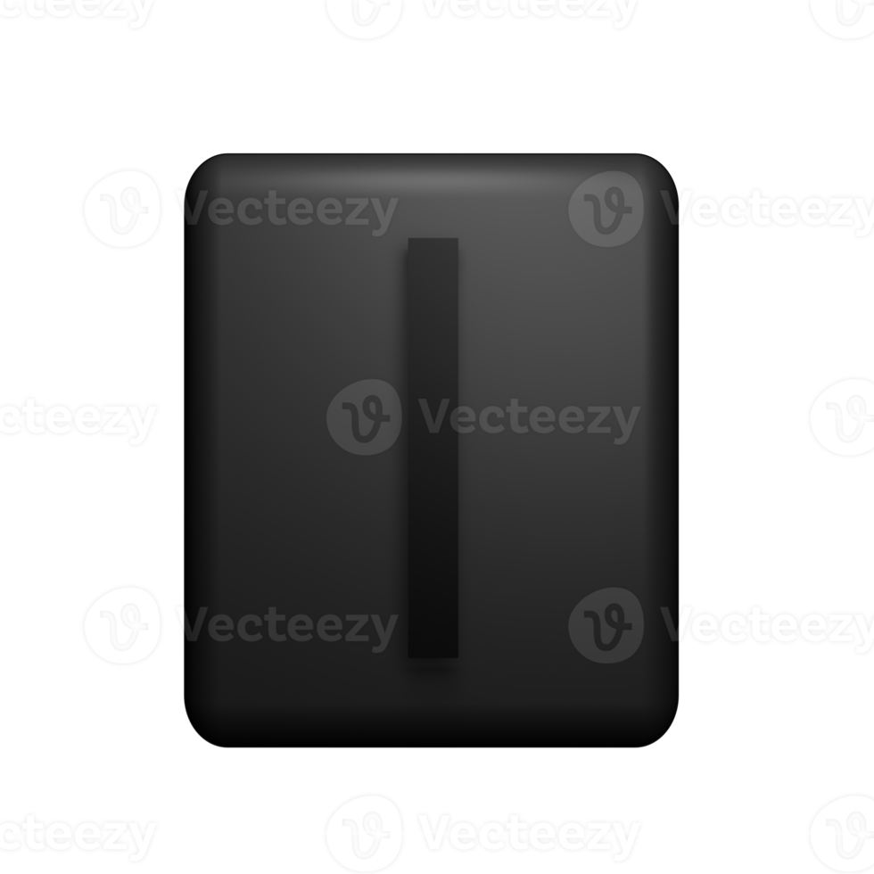 Letter i 3d icon png