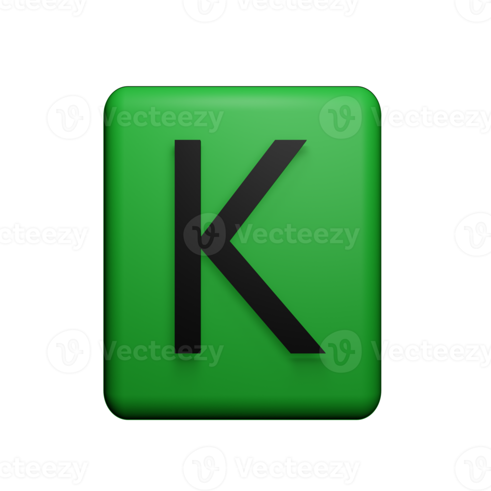Letter K 3d icon png