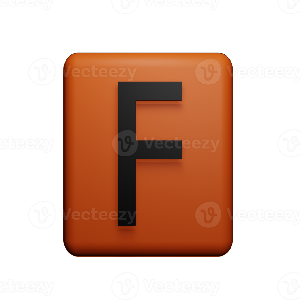 Letter f 3d icon png