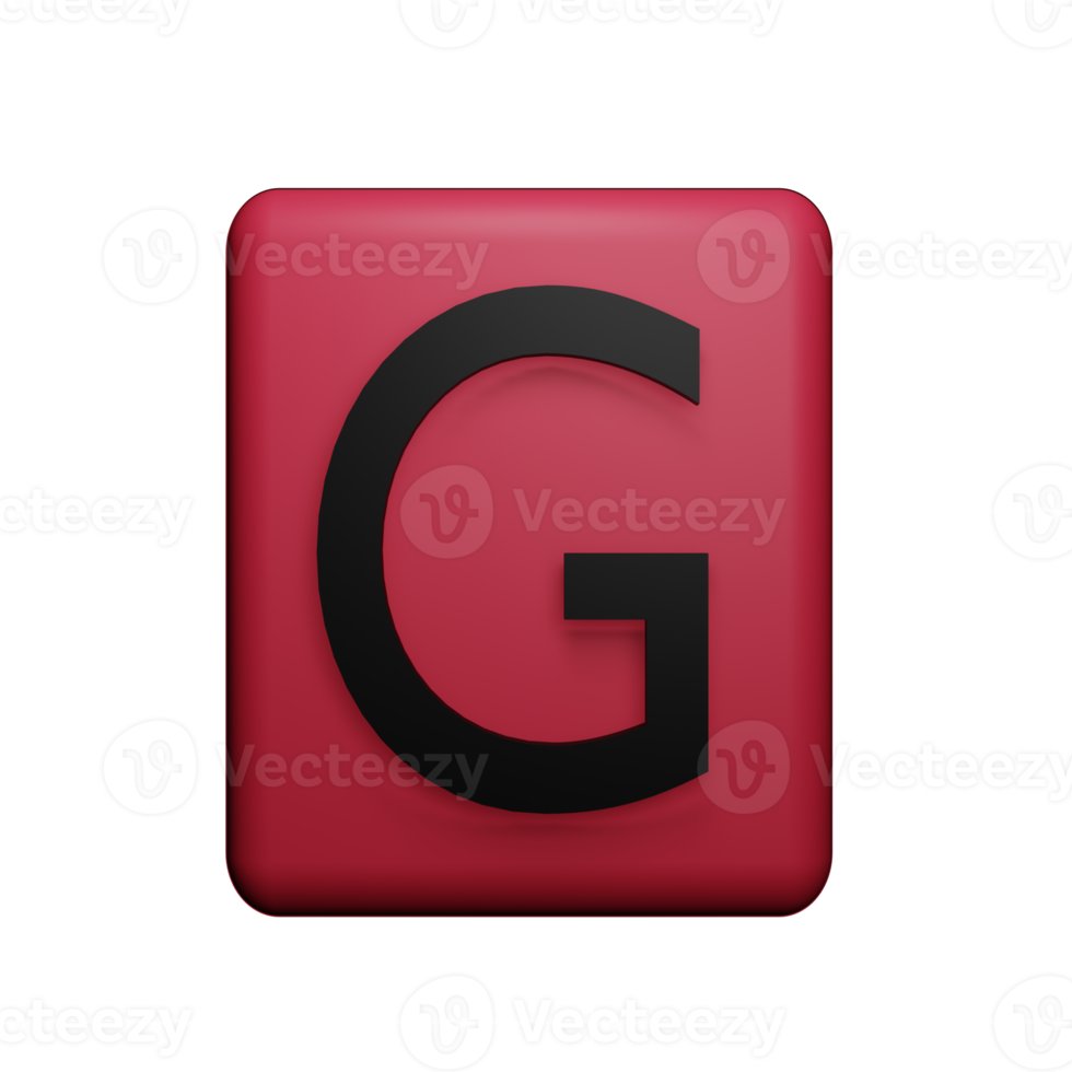 Letter G 3d icon png