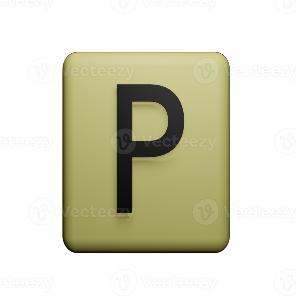 Letter P 3d icon png