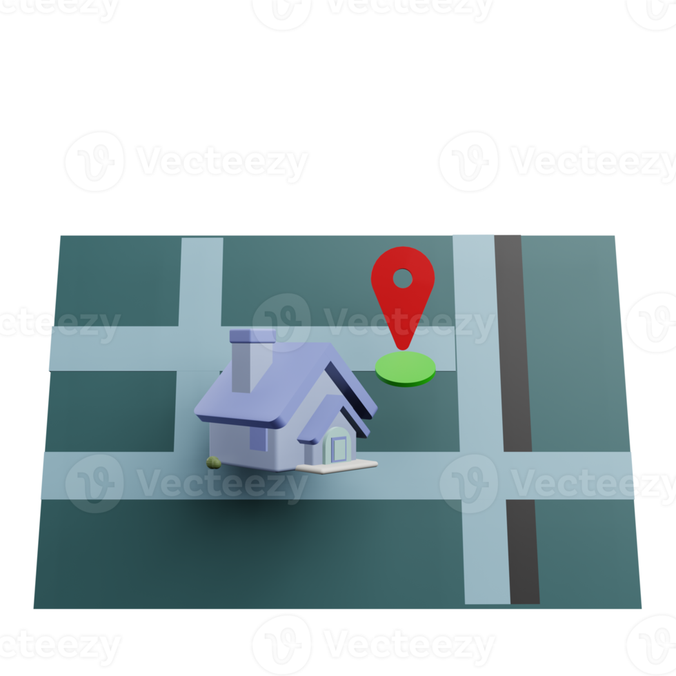 House location 3d illustration png