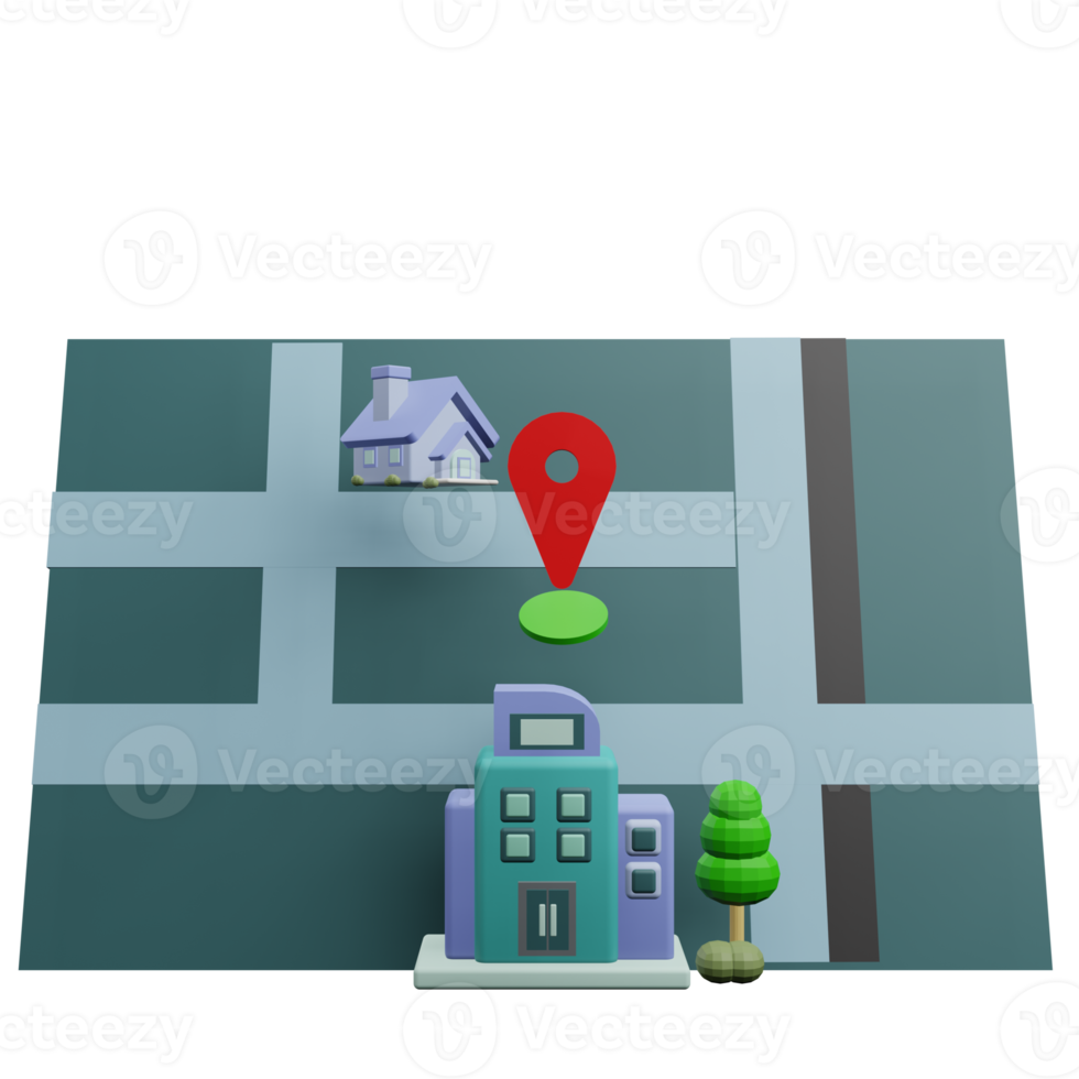 property location 3d illustration png