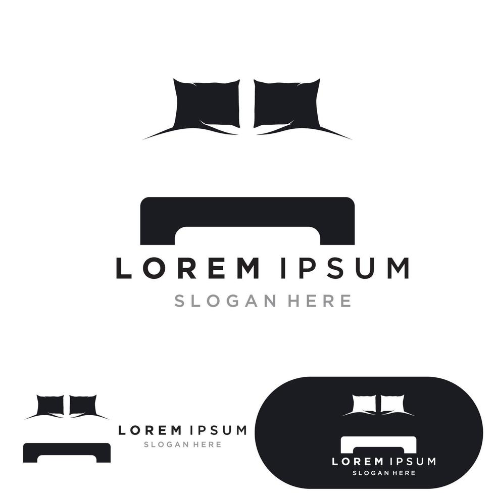 Bed logo and symbol hotel business logo vector