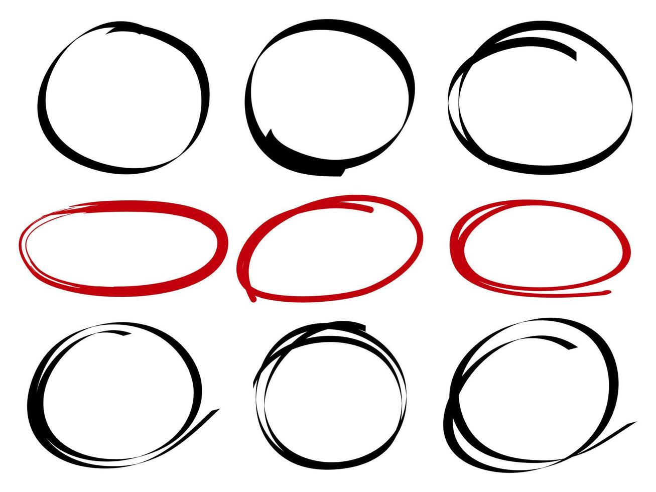 Hand drawn scribble line circles. Doodle circular for message note mark design element. vector illustration