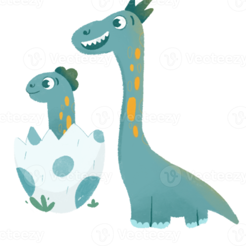 Dinosaur with baby dino png