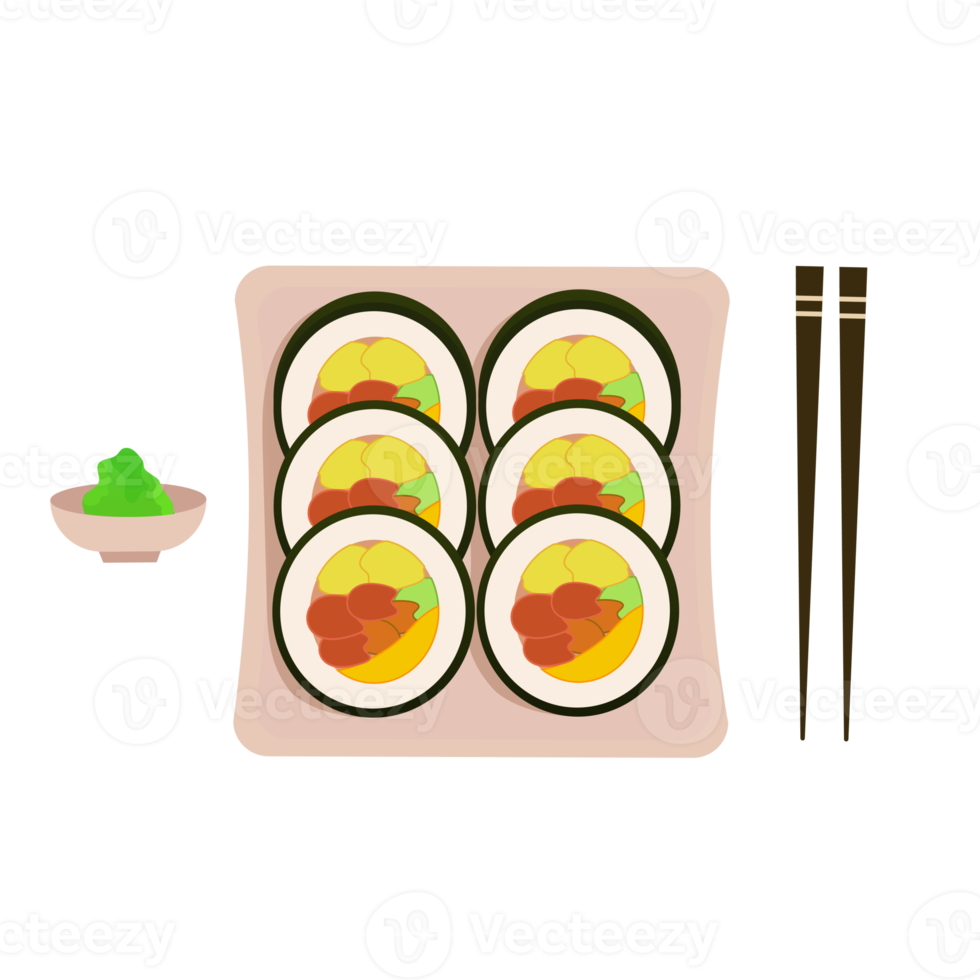 coreano kimbab wasabi conjunto png