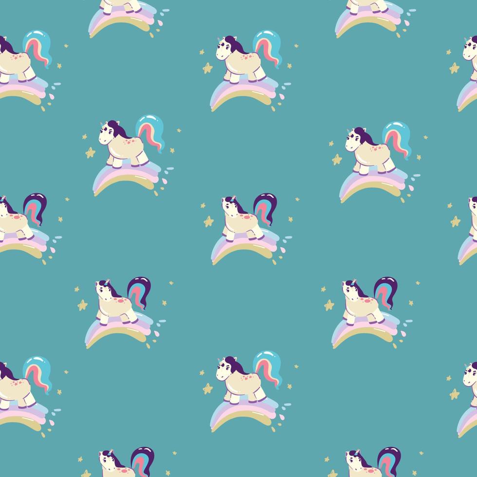 Cute unicorn, and pink background decoration. Seamless repeating pattern texture background design for fashion fabrics, textile graphics, prints etc, vector