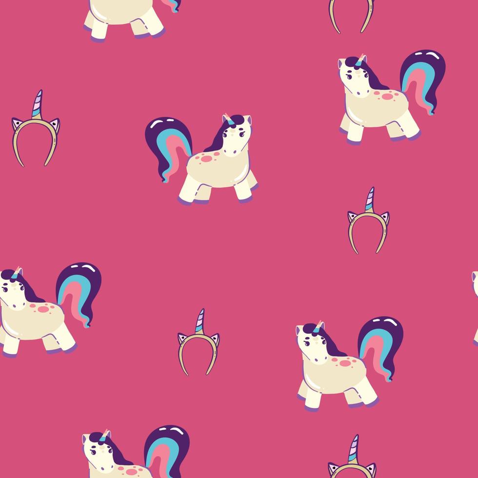 Cute unicorn, and pink background decoration. Seamless repeating pattern texture background design for fashion fabrics, textile graphics, prints etc vector