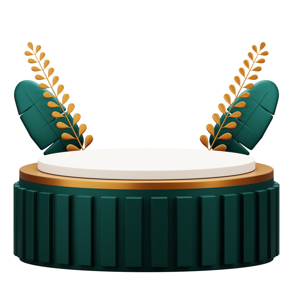 3d render green islamic podium display. Suitable for ramadan mubarak or eid al-fitri greeting illustration. png
