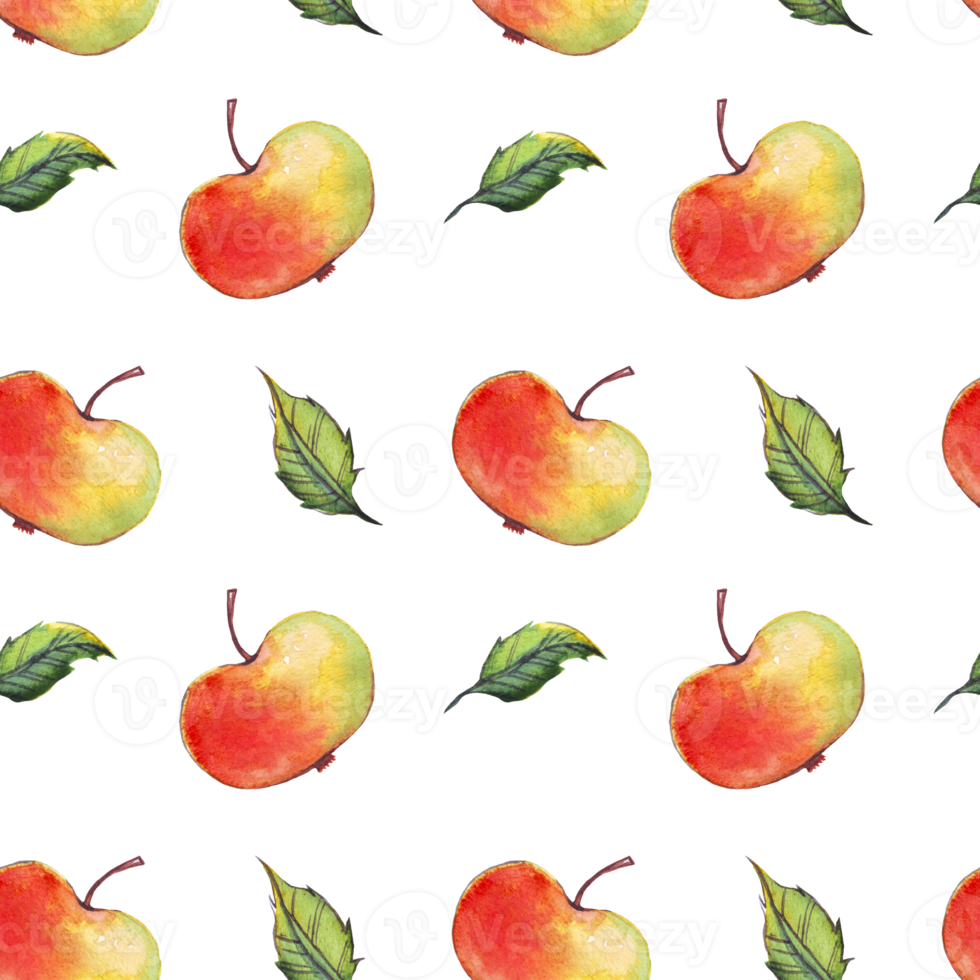 acuarela manzanas sin costura modelo png