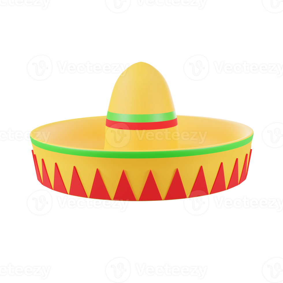 3d minimal le rendu mexicain chapeau png