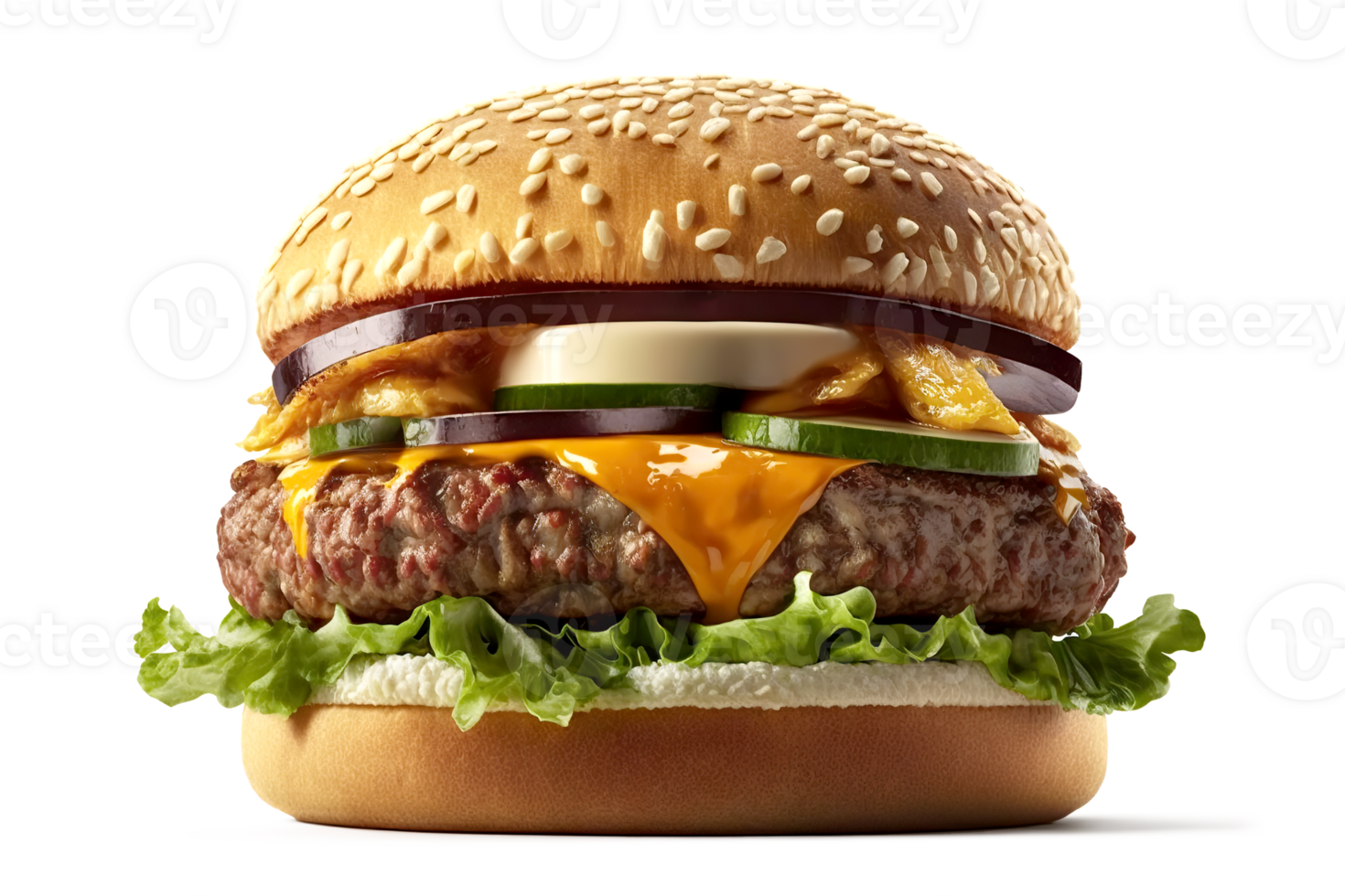 Beef Burger on a Transparent Background - png
