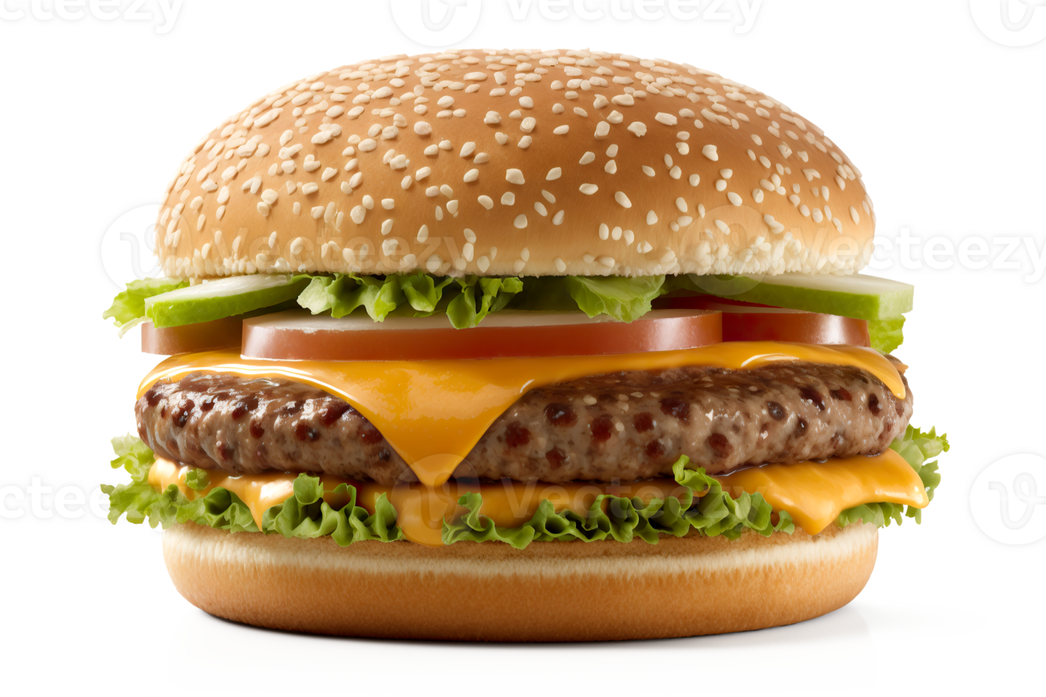 Beef Burger on a Transparent Background - png