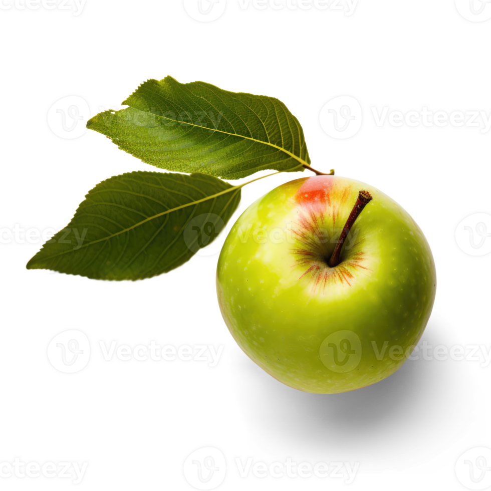 Apple with leaves Transparent Background - png