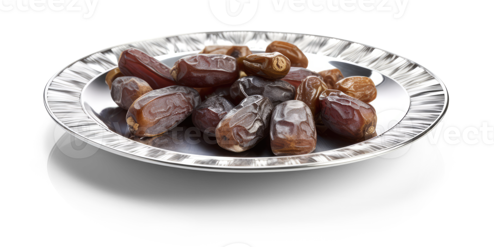 Date Fruits on a Silver Traditional Plate 22787261 PNG