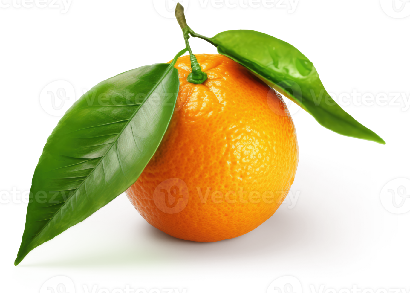 Oranges fruit with Leaves on a Transparent Background - png