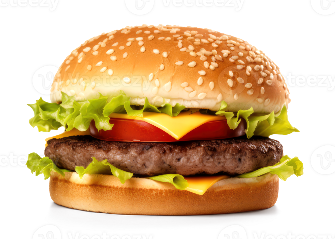 Beef Burger on a Transparent Background - png