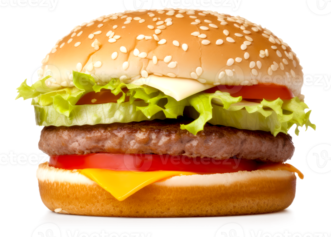 Beef Burger on a Transparent Background - png