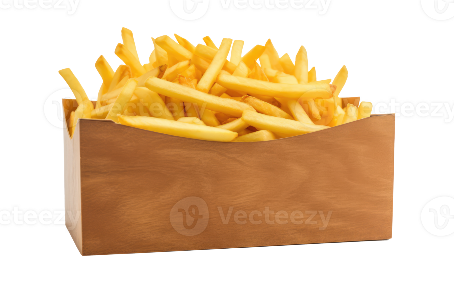 illustration de français frites dans boîte transparent Contexte génératif ai png