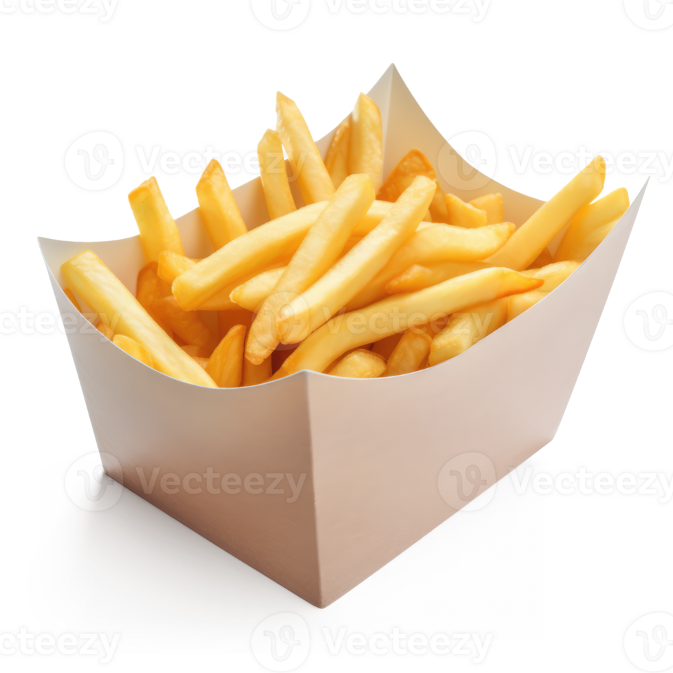 illustration de français frites dans boîte transparent Contexte génératif ai png