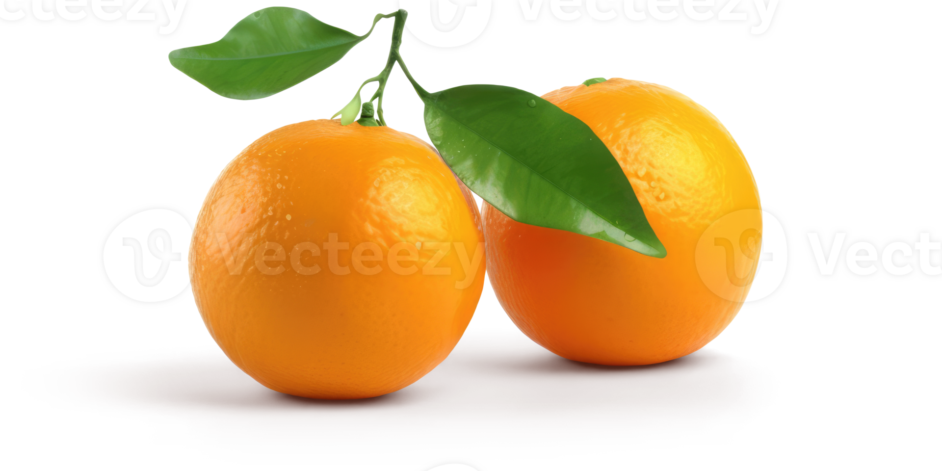 arancia frutta con le foglie trasparente sfondo generativo ai png
