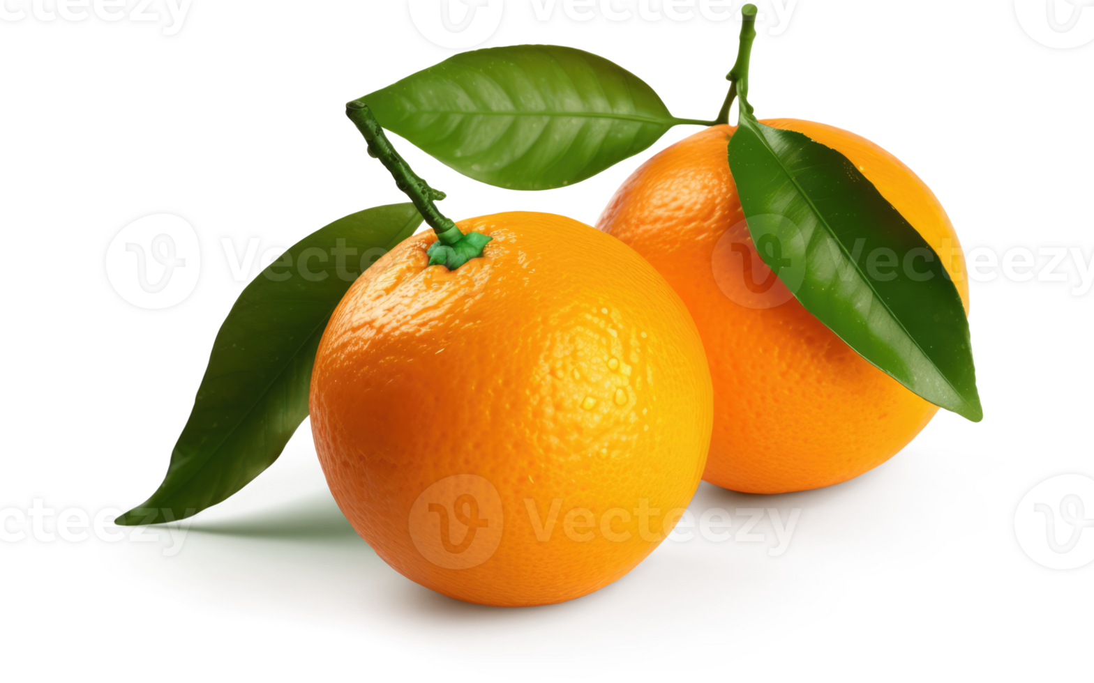 Orange Fruit with Leaves Transparent Background Generative AI 22787323 PNG