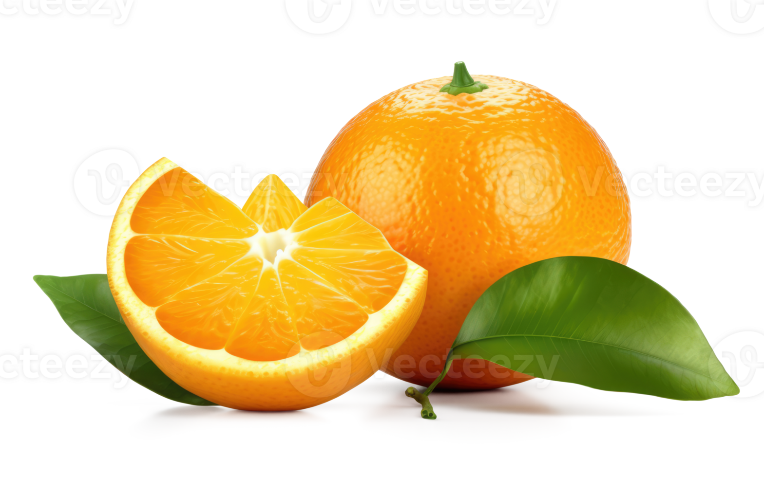 Orange Fruit with Leaves Transparent Background png