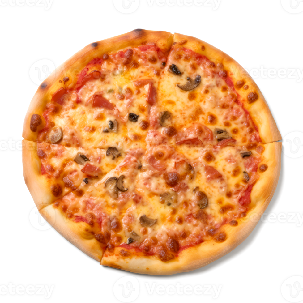 trevlig sammansättning fotografi av pizza på en transparent bakgrund - generativ ai png