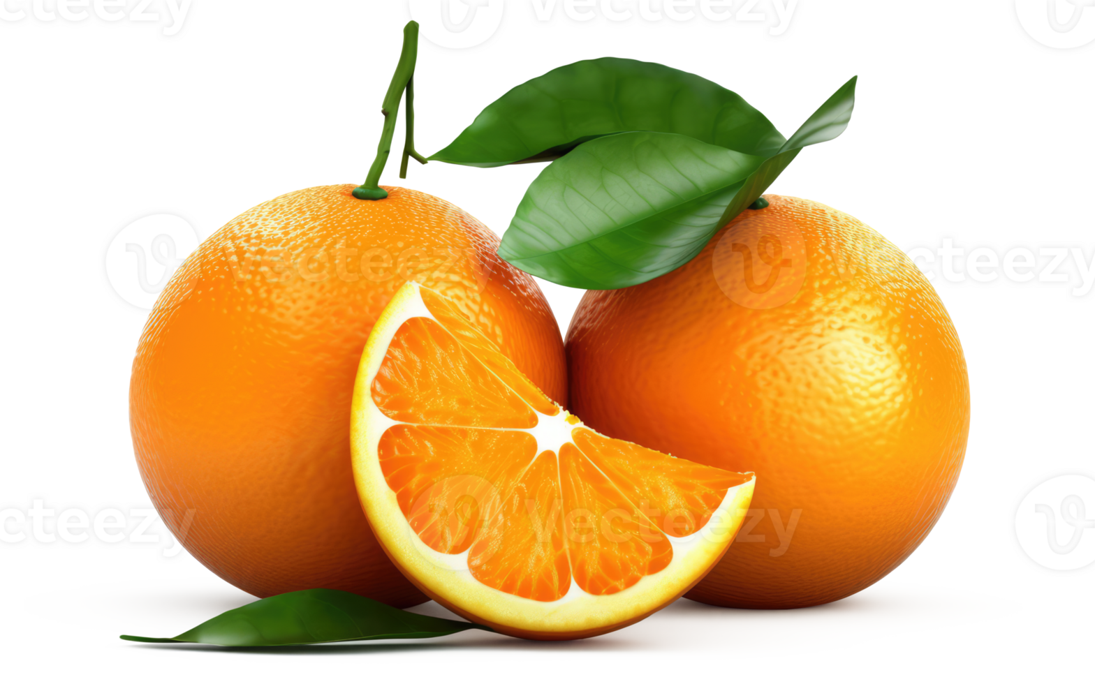 Orange Fruit with Leaves Transparent Background png