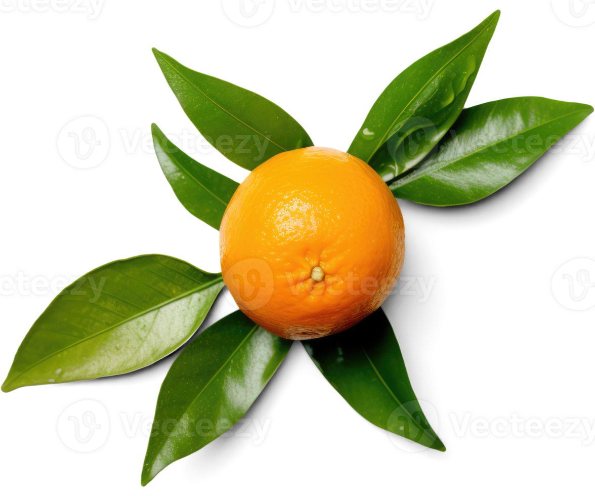 Orange Fruit with Leaves Transparent Background png