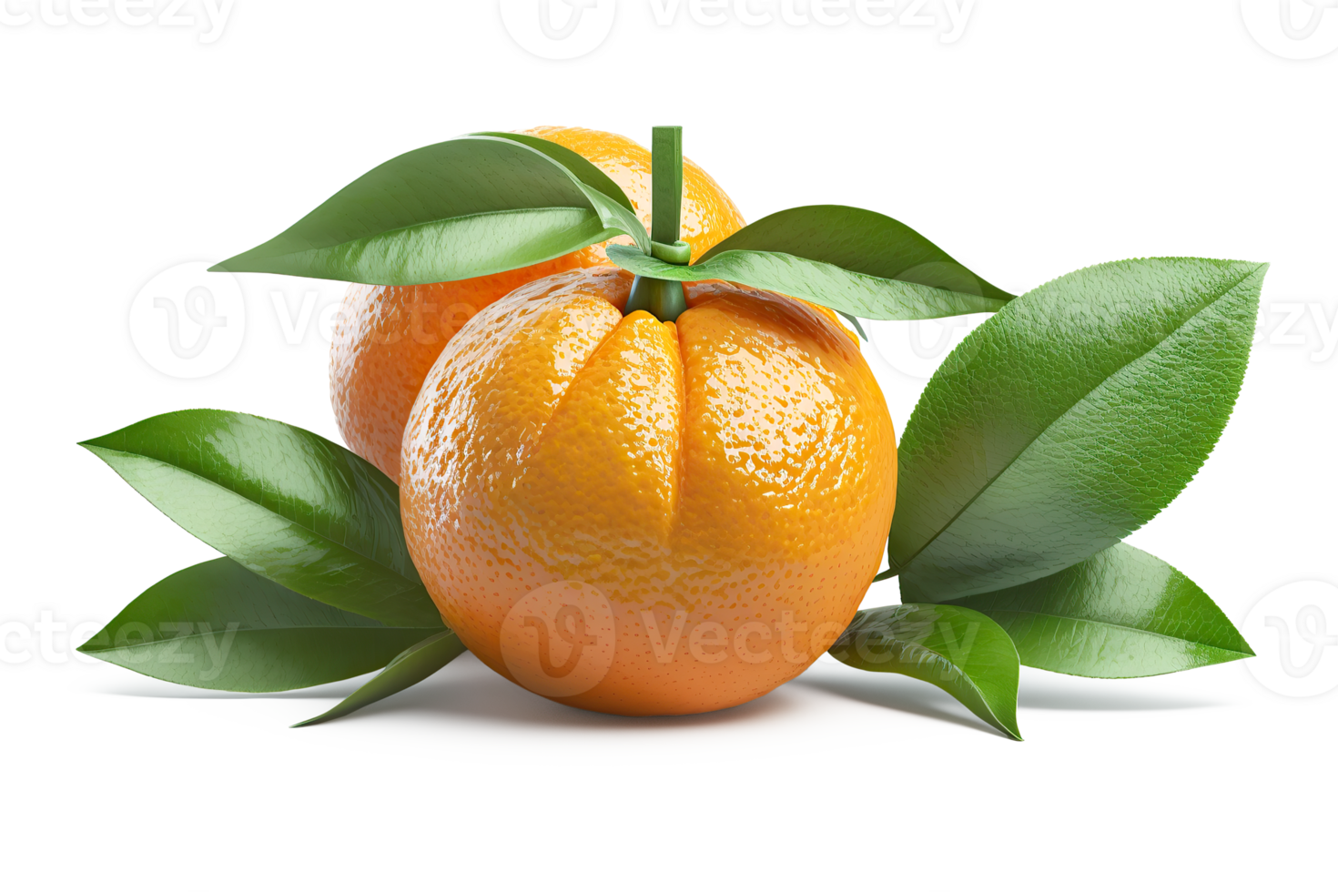 Orange Fruit with Leaves Transparent Background png