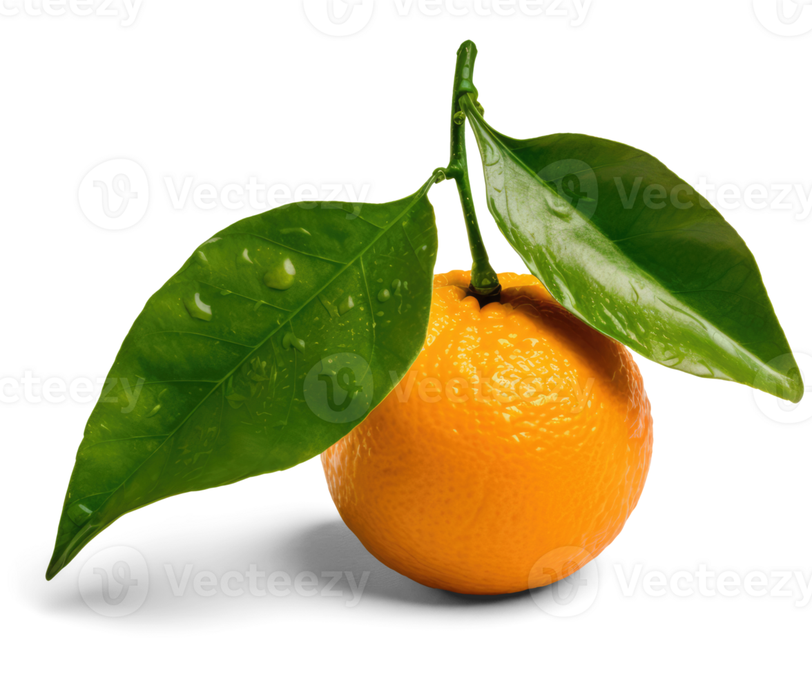 Orange Fruit with Leaves Transparent Background png