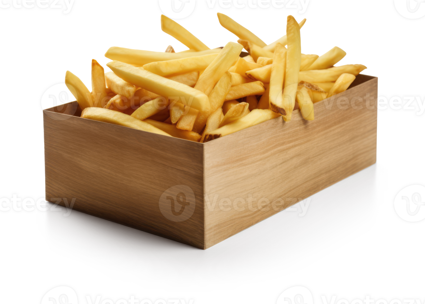 ilustración de francés papas fritas en caja transparente antecedentes - generativo ai png