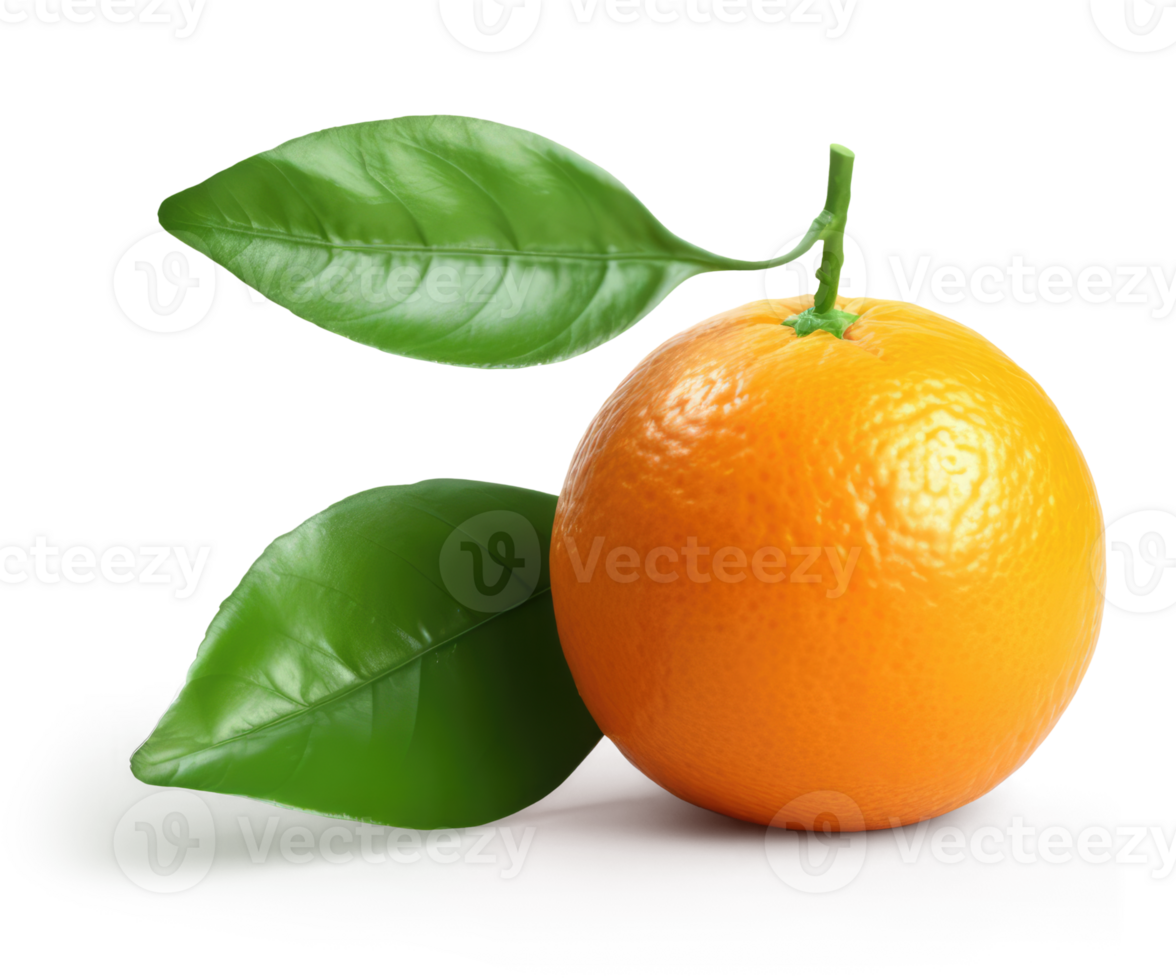 Orange Fruit with Leaves Transparent Background png