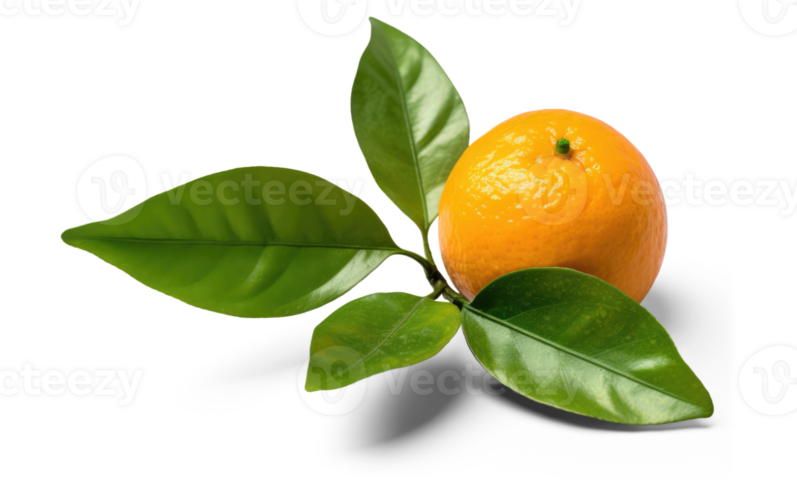 laranja fruta com folhas transparente fundo generativo ai png