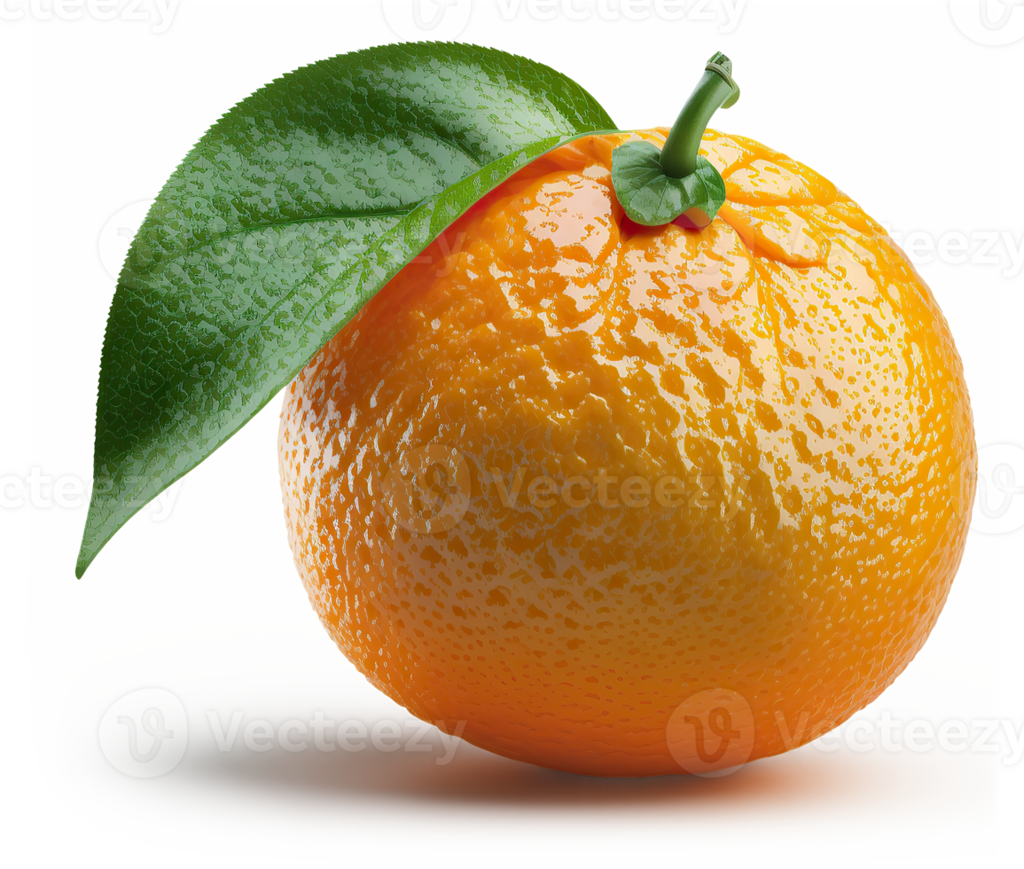 Orange Fruit with Leaves Transparent Background png