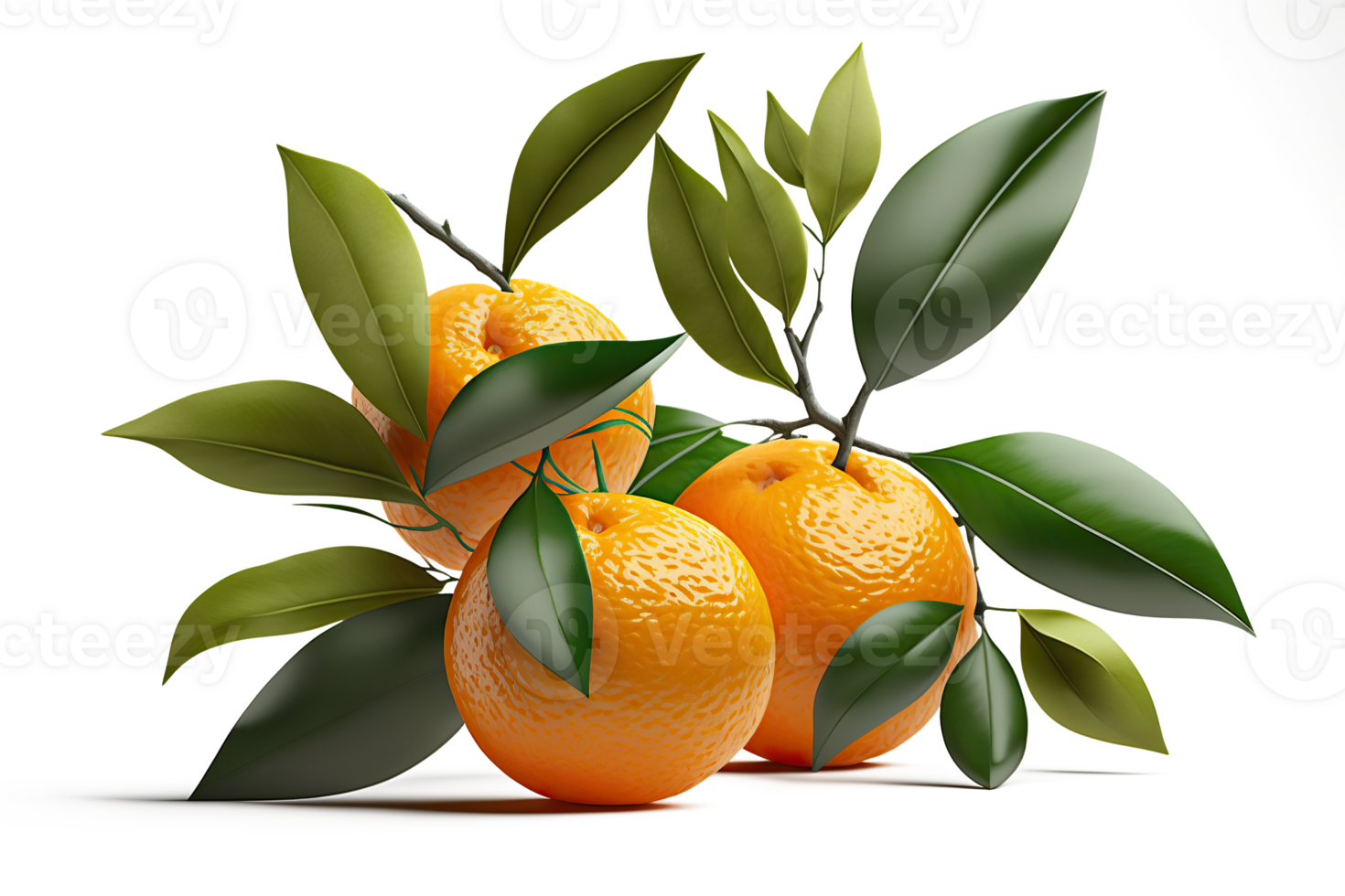 Orange Fruit with Leaves Transparent Background png