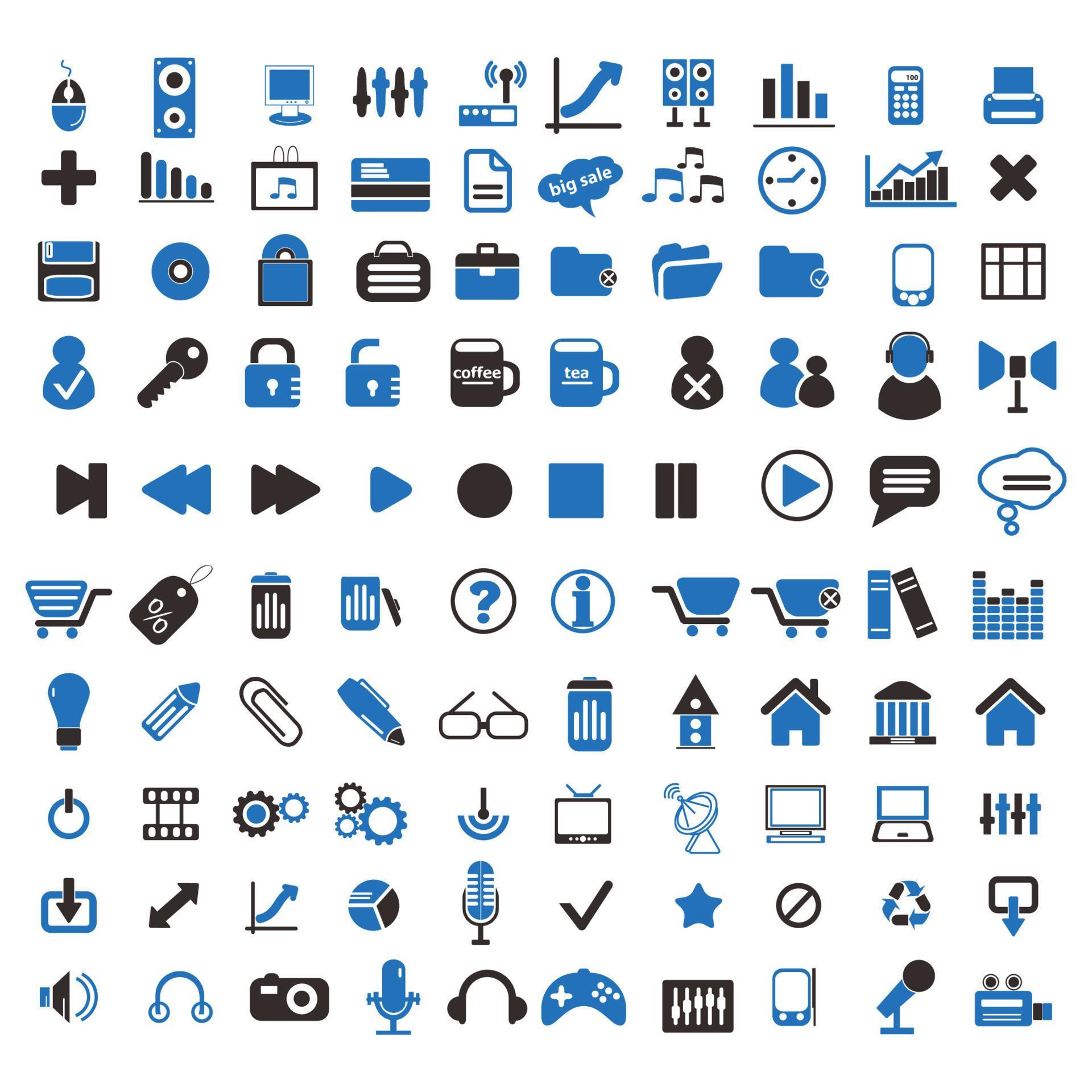 Collection of vector icons of various shapes and designs 22787377 ...